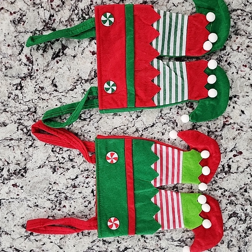 Set/2 Felt Elf Pant Christmas Stockings.